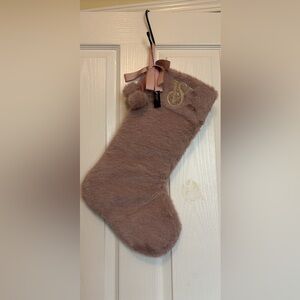Faux Fur VS Christmas Stocking with Gold Initial